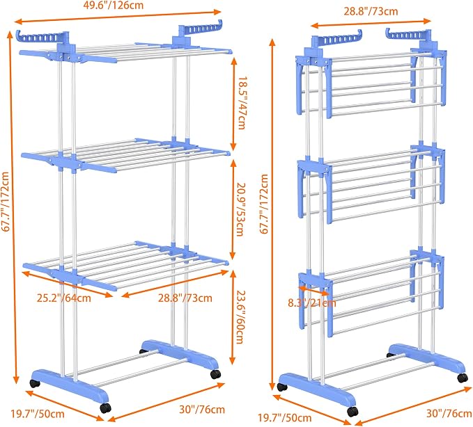 HOMIDEC Clothes Drying Rack, 4-Tier Foldable Drying Rack Clothing | Foldable - Image 6