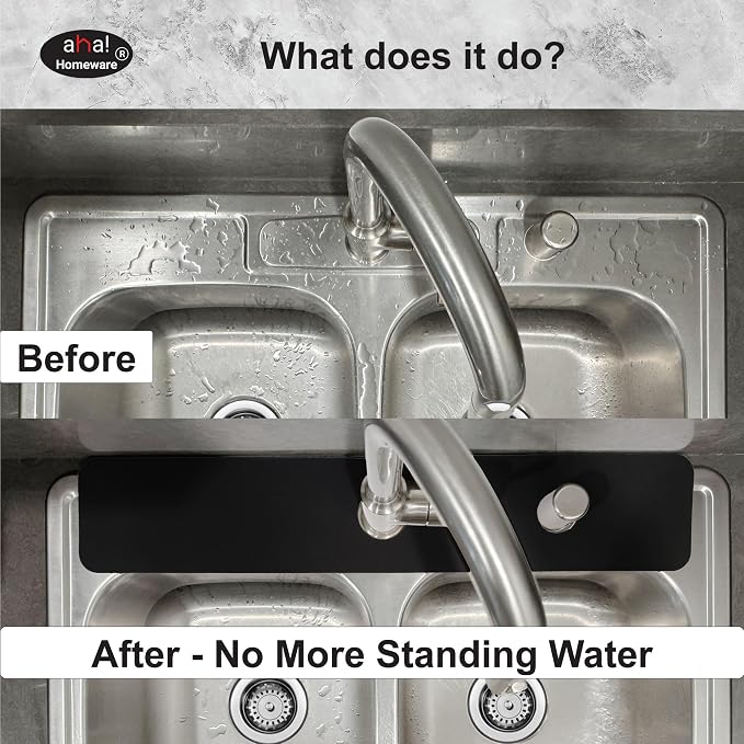 Faucet Mat Kitchen Sink Cuttable : AHA HOMEWARE Kitchen Sink Splash Guard Deck - Image 2