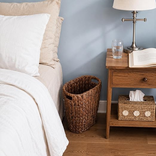 Coeusy Wicker Trash Can, Rattan Waste Basket - Image 4