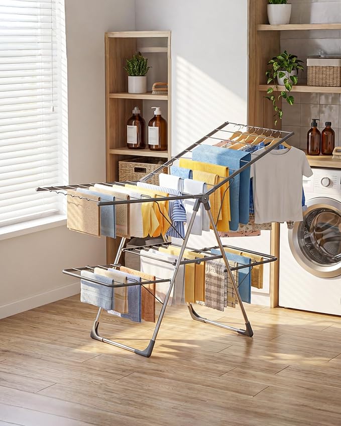 Sakugi Clothes Drying Rack, Foldable 2-Level - Image 8