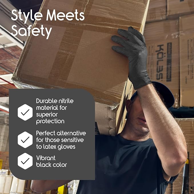 Inspire 6 or 8 Mil HEAVY DUTY Stretch Nitrile Black Gloves Disposable Latex Free - Image 4