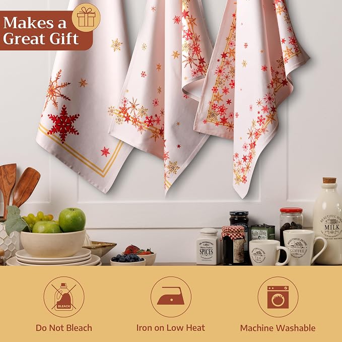 Maison d' Hermine Kitchen Towels Set of 3 Reusable 100% Cotton 27.50" x 20" - Image 5