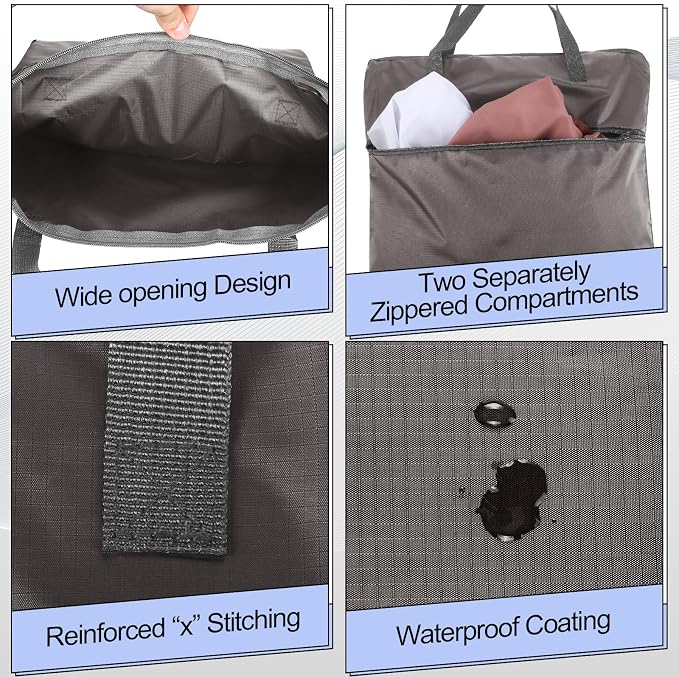Oudain 2 Pcs Travel Laundry Bags Waterproof Dirty Clothes Bag - Image 2