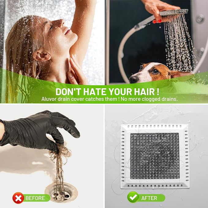 Aluvor Drain Hair Catcher, Shower Drain Cover Hair Catcher Shower Strainer | - Image 7