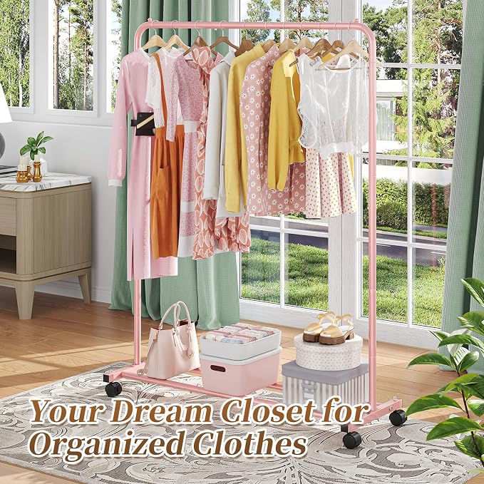 Simple Trending Clothes Clothing Garment Rack, Clothes Organizer, 360° Lockable - Image 2
