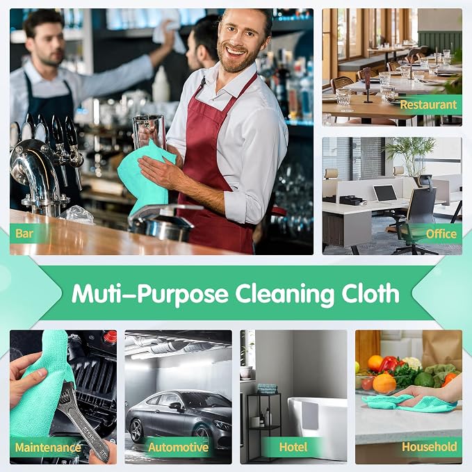 FIXSMITH Turquoise Microfiber Cleaning Cloth -Pack of 12, Highly Absorbent - Image 6