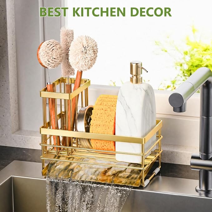 Cisily Gold Sink Caddy Sponge Holder - Image 7