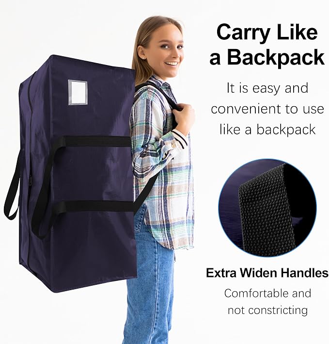6 Pack Heavy Duty Extra Large Moving Bags W/Backpack Straps - Image 4