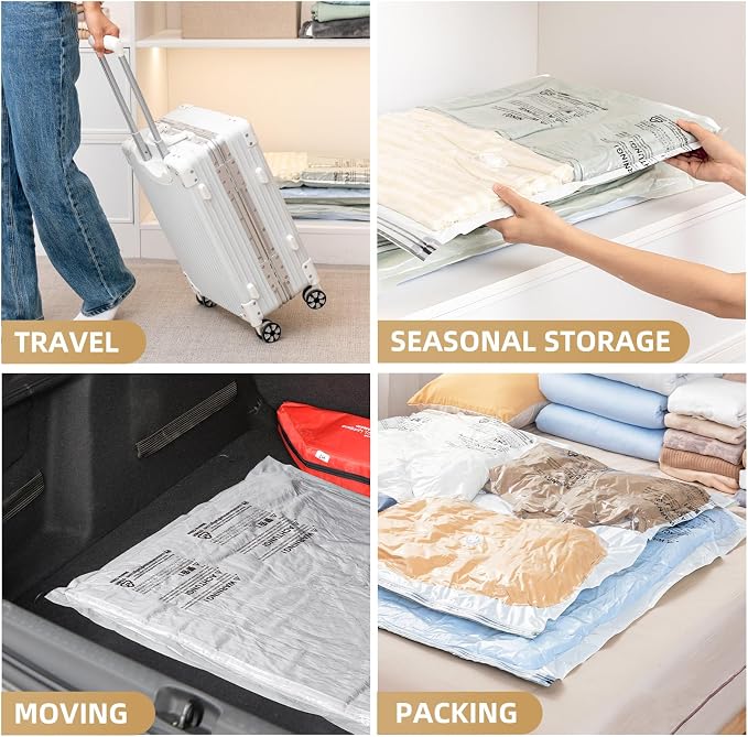 TAILI 12 Pack Vacuum Storage Bags, Jumbo Size, Cream | Vacuum Seal Bags - Image 9