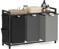 VASAGLE Laundry Hamper with Shelf, 3 Pull-Out Bags, 3 x 10.6 Gallons by Unknown