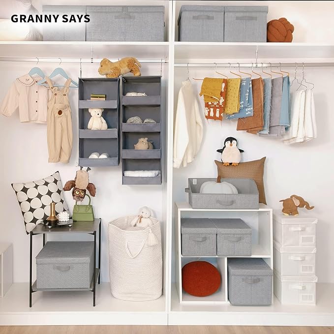GRANNY SAYS 3-Shelf Hanging Closet Organizer, Foldable Storage, No-Sag Support - Image 9