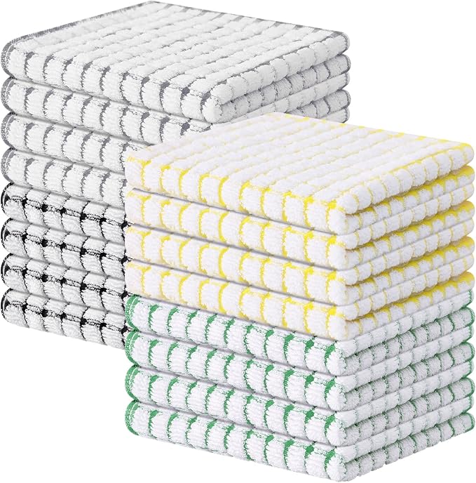 Kitinjoy Cotton 16 Pack Terry Kitchen Dish Cloths by Kitinjoy