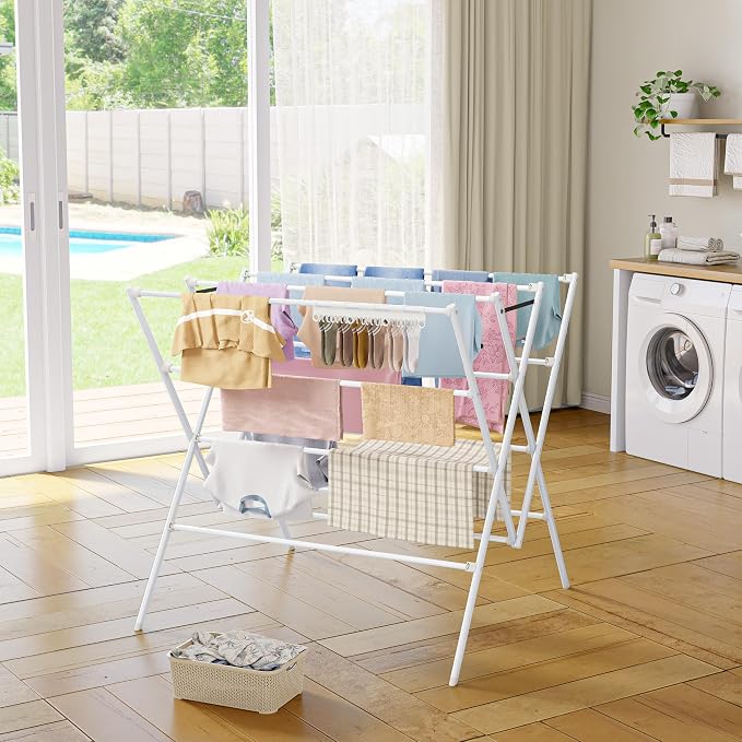 Drying Rack Clothing, 35.43in Long Drying Poles Large Clothes Drying Rack | - Image 2