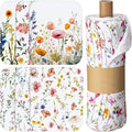 Reusable Kitchen Cloths Cotton Towel, 60 Pack, Wildflowers by Noveread