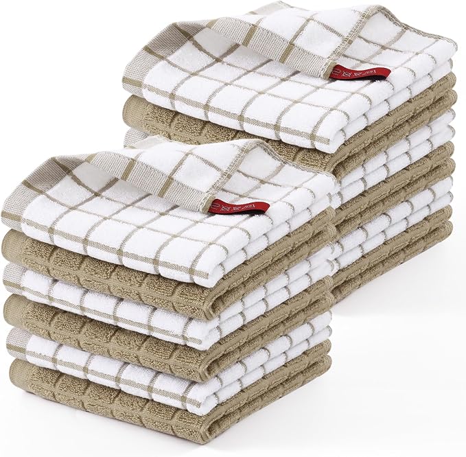 Homaxy Premium Cotton Kitchen Dish Cloths 12"x 12", 12 Pack by Homaxy