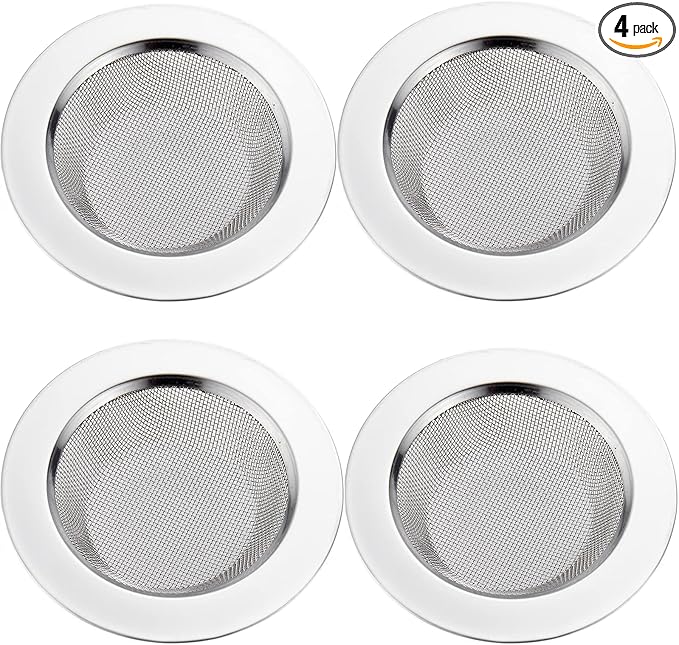 LASSHSWA 4 PCS Kitchen Sink Strainer Stainless Steel, Kitchen Sink Drain by LASSHSWA