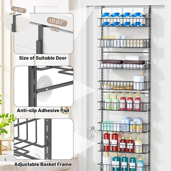 ElegantArray 10-Tier Pantry Door Organizer, Deep Gray - Image 4