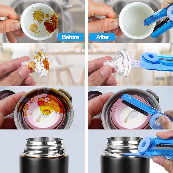 4 in 1 Multifunctional Cleaning Brush, Water Bottle Cleaner Brush |, Bottle Gap - Image 4