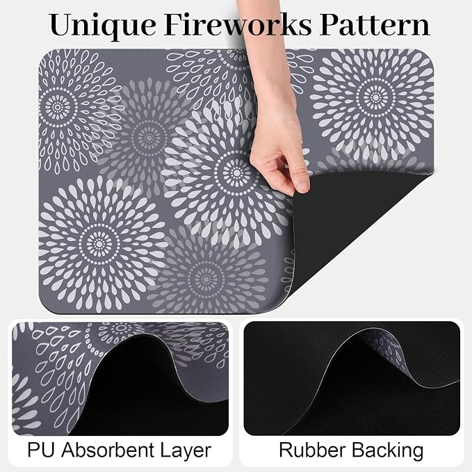 Dish Drying Mat Absorbent Kitchen Counter Mat Rubber Backing Draining Mat | - Image 6