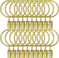 20 Pack Curtain Rings with Clips 1.5" Interior Diameter, Metal Drapery Clips by LULARINE