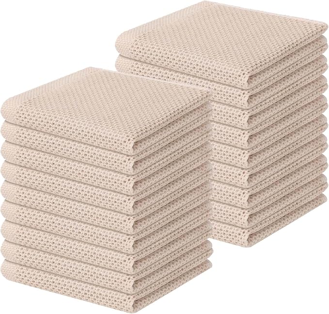 Homaxy 100% Cotton Waffle Weave Kitchen Dish Cloths 18-Pack, Ultra Soft by Homaxy