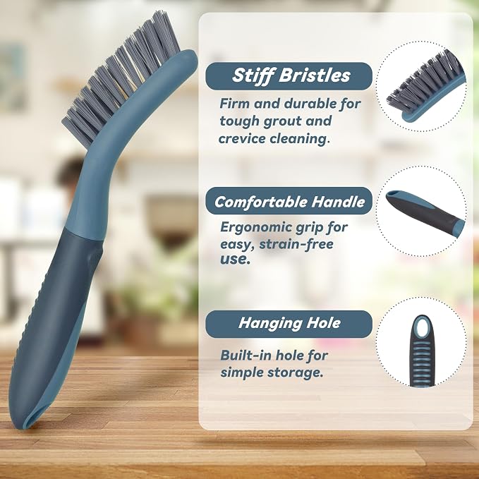 2 Pack Grout Scrub Brush with Stiff Bristles | Small Cleaning Brush - Image 5