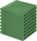 Homaxy 100% Cotton Waffle Weave Kitchen Dish Cloths 8-Pack, Grass Green | 12 x by Homaxy