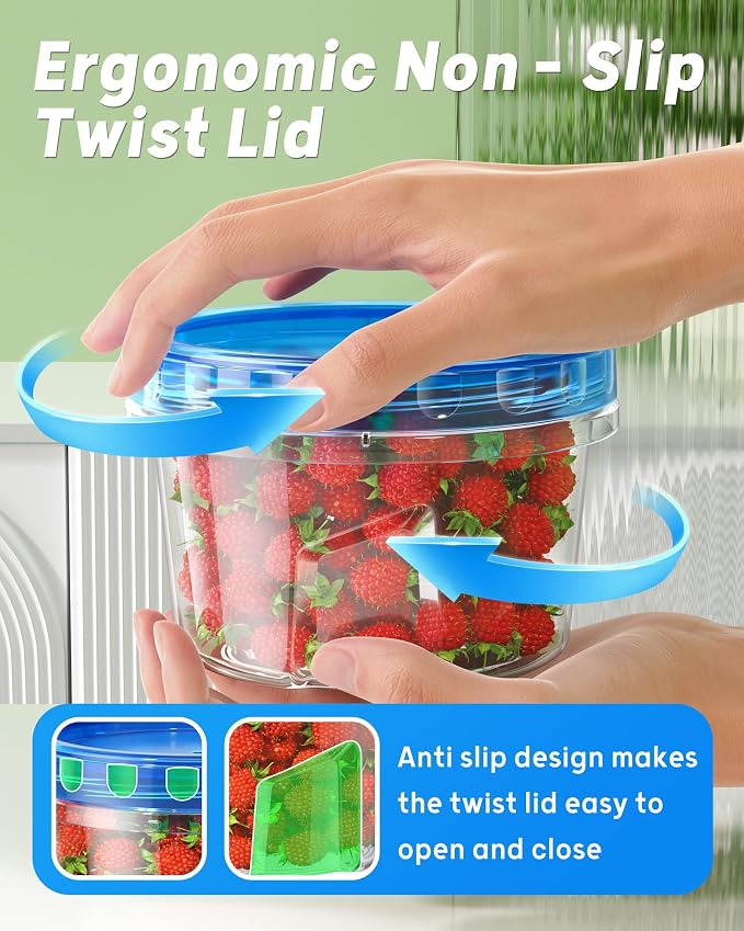 BiuLeon 12 Pack-16oz Freezer Storage Containers, Plastic Food Storage Containers - Image 3