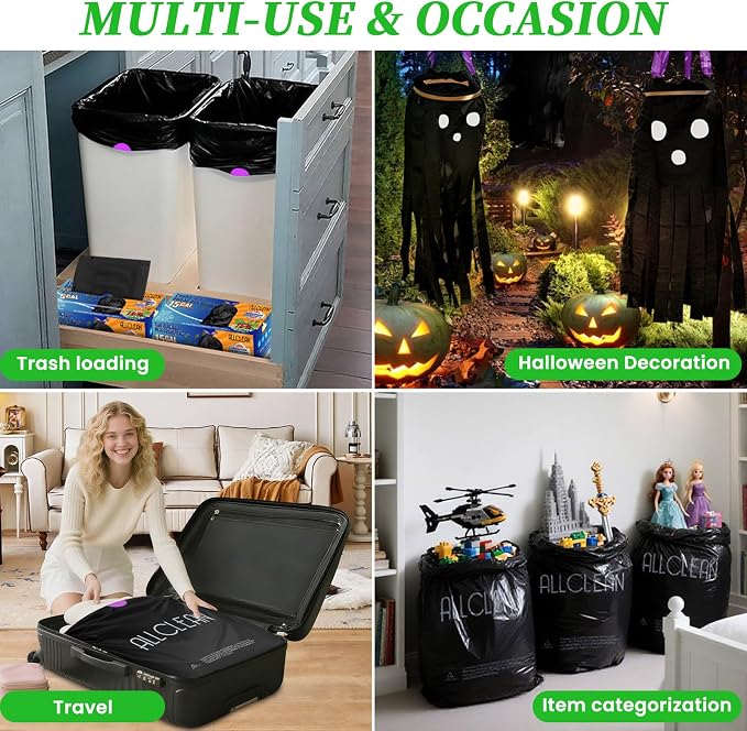 Trash Bags 15 Gallon Tall Kitchen Drawstring Garbage Bag Fit 13-15 Gal Bins | - Image 8