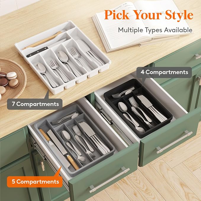 Lifewit Silverware Drawer Organizer Tray, Cutlery Storage - Image 9