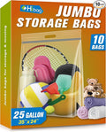 HIBAG 25 Gallon Jumbo Storage Bags, 35” x 24” Resealable Clear Bags by HIBAG