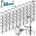 MAGXCENE 60 Pack Magnetic Hooks Heavy Duty, 25 lbs Strong Earth Magnet Hooks by MAGXCENE