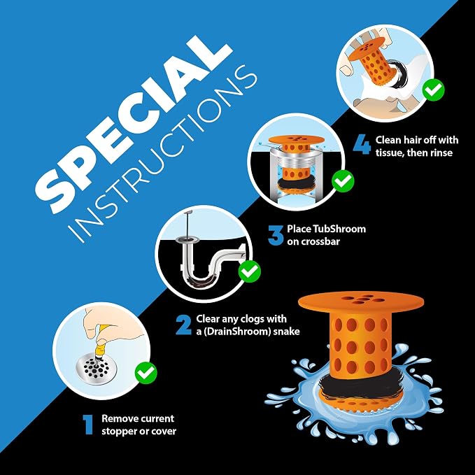 TubShroom Bathtub Drain Hair Catcher – In-Drain Tub Strainer & Clog Prevention - Image 7