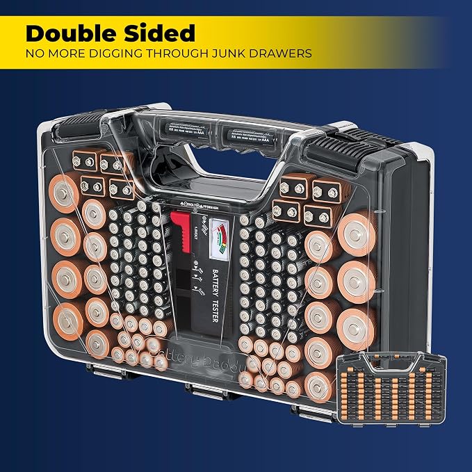 Battery Daddy Storage & Organizer Case w/Tester, Stores & Protects Up to 180 - Image 4