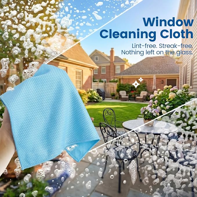 Niveaya Microfiber Glass Cleaning Cloth, Reusable Fish Scale Cloth 8 Pack - Image 4