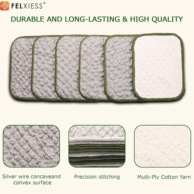 Silver Microfiber Scrubbing Pads, Non-Scratch - Image 8