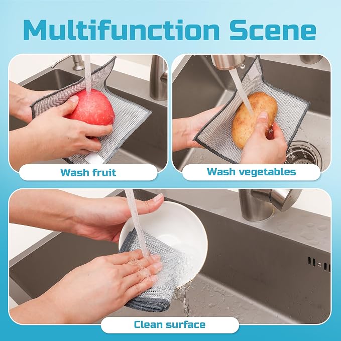 Forggon Non Scratch Wire Dishcloth, New Upgrade 3-Layer, 7.08"X8.86" | - Image 5