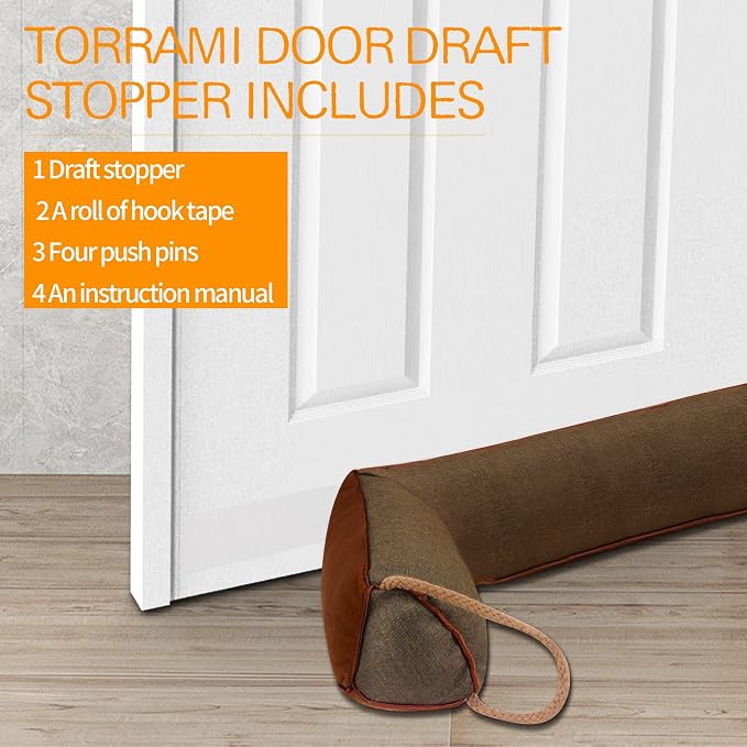 TORRAMI 30" Door Draft Stopper Under Bottom Insulation Noise Air Stopper 2.09LB - Image 6