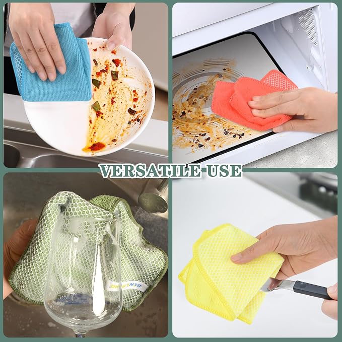 SINLAND Dish Cloth for Washing Dishes Kitchen Washcloth Cleaning Cloth - Image 5