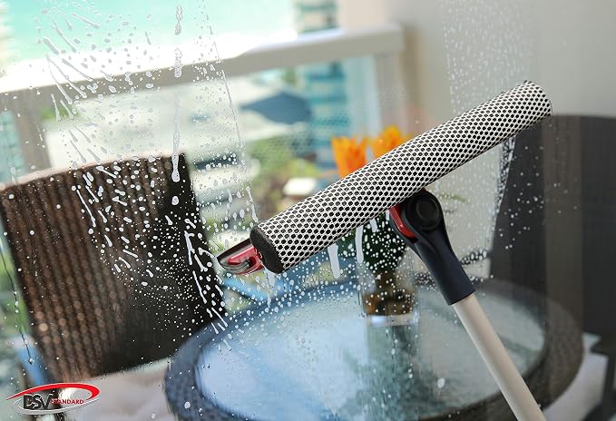 Professional Window Squeegee | 2-in-1 Window Cleaner Sponge and 10" Soft Rubber - Image 4