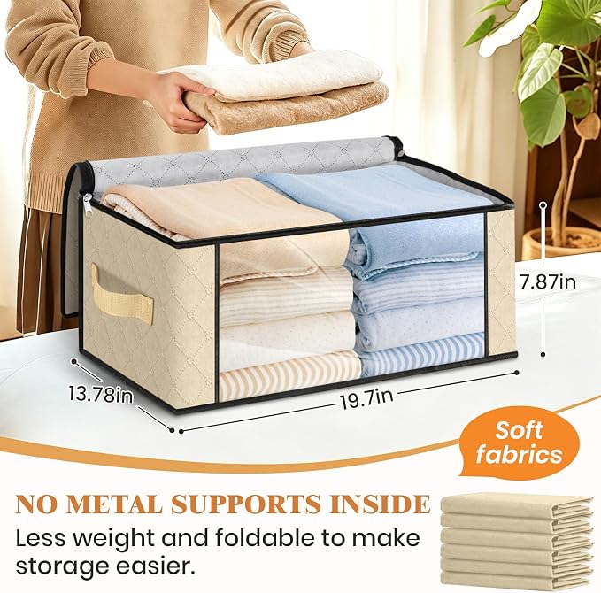 35L Closet Organizers, Foldable Under Bed Storage Containers | Storage Bags - Image 2