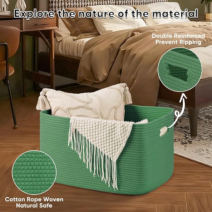 OIAHOMY 75L Large Blanket Basket Woven Storage Basket - Image 5