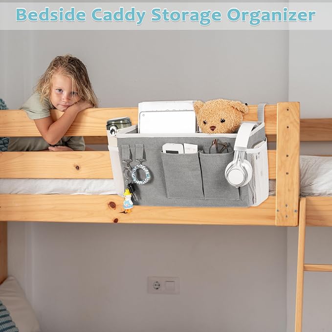 Bedside Caddy, Bedside Storage Bag Hanging Organizer - Image 6