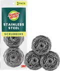 Scotch-Brite Stainless Steel Scrubbers, 3 Pack | Scouring Pads by Unknown