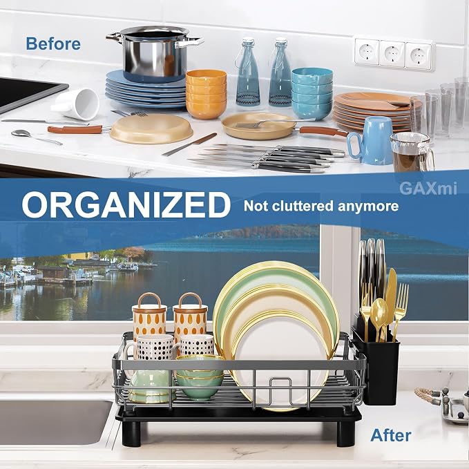 GAXmi Dish Drying Rack with Drainboard - Image 2