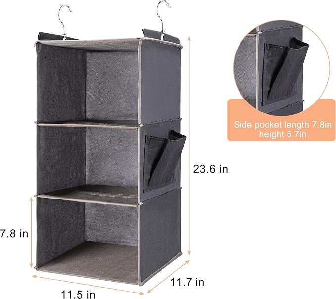 Hanging Closet Organizer and Shelves, 3 Shelves - Image 3