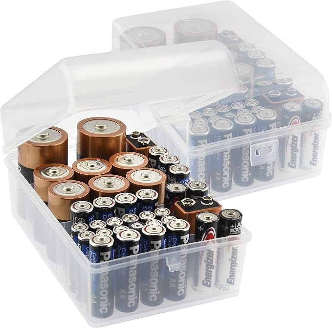 GlossyEnd Set of 2, 37 Slot Multi Battery Storage Box, Battery Storage Case - Image 5