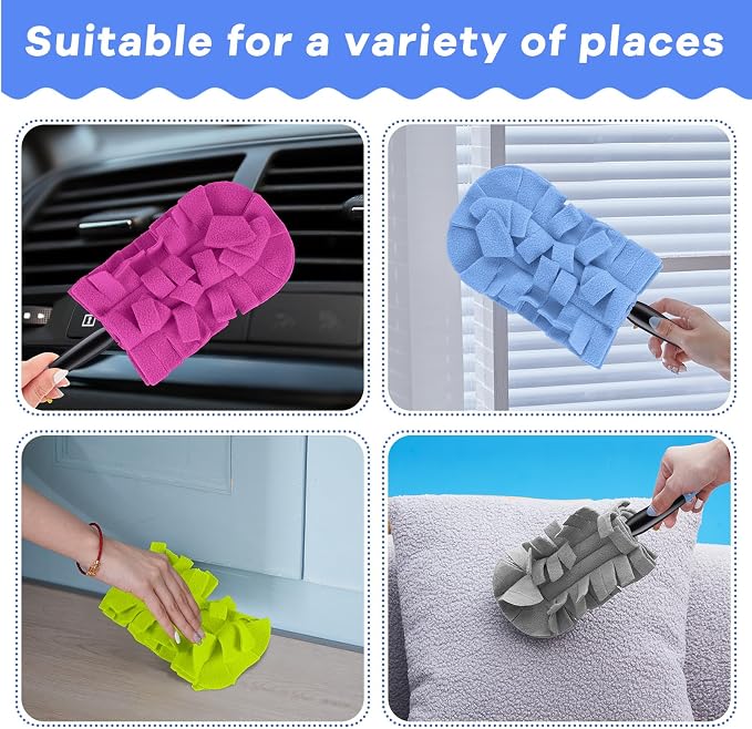 Zubebe 6 Pcs Reusable Duster Refills Fleece, Elegant Color | Soft Polyester - Image 4