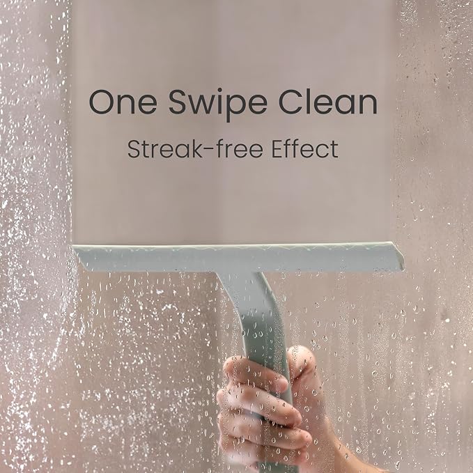 JustHang Shower Squeegee with Built-in Hook, 10-Inch Sage Green | Award-Winning - Image 2