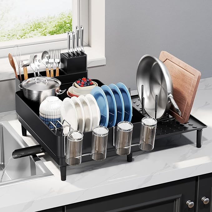 Urackify Expandable Dish Drying Rack, Stainless Steel, Large Capacity | by Urackify